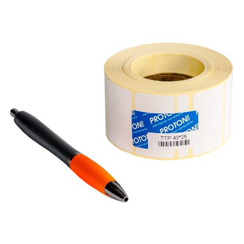 Полиэстеровая этикетка PET White TOP S8015 43 х 25 мм (1 ряд, 1000 шт, втулка 40)