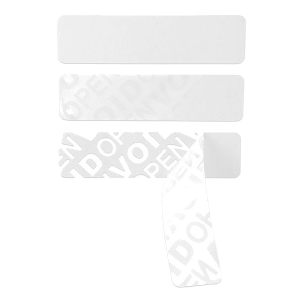 PET Void White 50 мм х 25 мм с ф/печатью 0+1 (1 ряд, 3000 шт., втулка 76, черная метка)